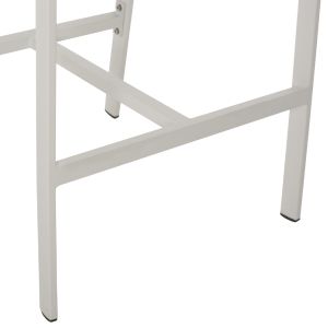 BAR STOOL ALUMINUM WITH ARMS WHITE TEXTLINE PE RATTAN 56x58x105Hcm.HM5892.22