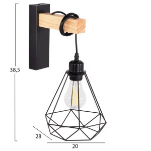 Wall lamp Grob Hm4474 metal-wooden 20x26x38.5cm.