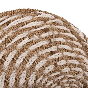 Wall decor round Hm7830,01 spiral shape-segrast in white and natural D61x3cm