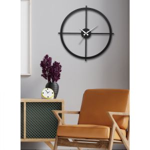 Стенен метален часовник Black Hm7450 D50cm