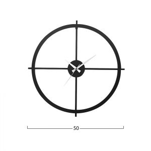 Стенен метален часовник Black Hm7450 D50cm