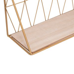 Стенен рафт Anneza Метал-mdf в естествено златист цвят 48x12x20см