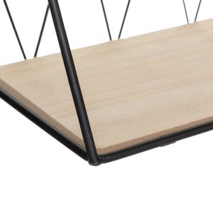 Стенен рафт Anneza Метал-mdf в естествено черен цвят 48x12x20см