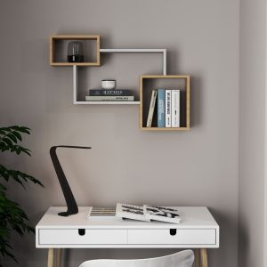 Стенен рафт Beldra в естествен бял цвят 84x15x57.8 см