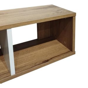 Стенен рафт Flevior в цвят Sonoma-бял 90x22x25.6см