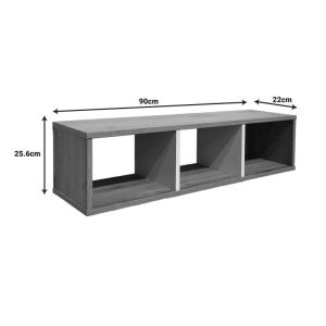 Стенен рафт Flevior в цвят Sonoma-бял 90x22x25.6см