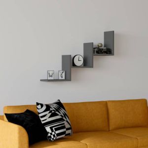 Стенен рафт Mauer в цвят антрацит 90x19,6x60см