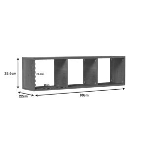 Mikoro wall shelf in white color 90x22x25.6cm