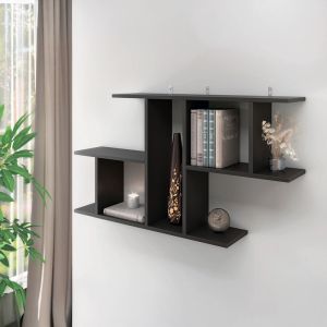 Стенен рафт Vertoura в тъмно сив цвят 116x18.5x60см