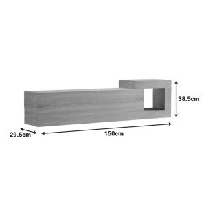 СТЕНЕН ТВ ШКАФ FLATO SONOMA-СИВ БЕЖОВ МРАМОРЕН ВИД 150X29.5X38.5СМ