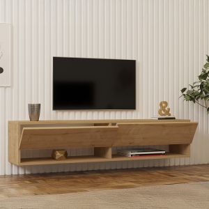 Melosa wall TV cabinet in oak shade 141x30x31cm