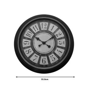 Wall clock Docto in black antique shade D55.8x5.2cm