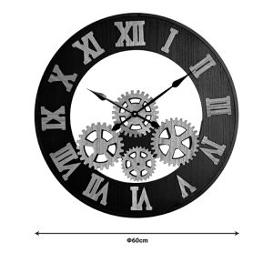 Wall clock Graniz metal in black shade 60x3x60cm