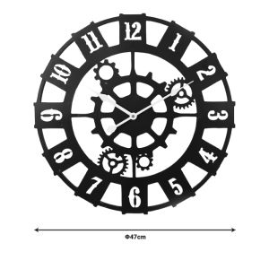 Idanst Metal wall clock in black shade 47x2x47cm