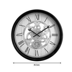 Wall clock Rabby in black antique shade D45.3x6.5cm