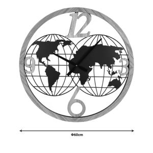 Woglo metal wall clock in black shade 60x3x60cm