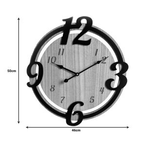 Wall clock anga metal in black shade 46x3.5x50cm