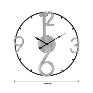 Wall clock Broda metal in black shade 50x3x50cm