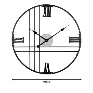 Wall clock Latino metal in black shade 60x2.5x60cm