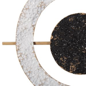 Wall clock metal in gray with black hands and gold numbers 117x49cm Hm4198