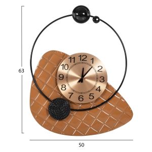 Wall clock, metal in gold color with black hands 50x63cm (hm4204)