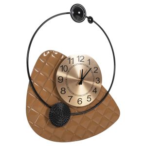 Wall clock, metal in gold color with black hands 50x63cm (hm4204)