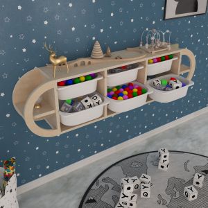 Стенен шкаф Kiks Hm18228,03 бреза и 6 бели п,е, чекмеджета 126x26x33hcm