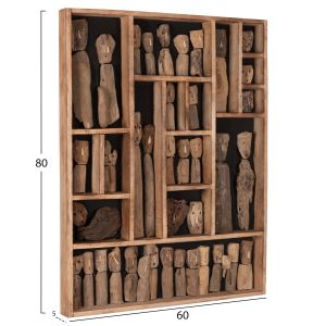 Wall decoration Myst Naturally Hm4275 figures in frame Driftwood 60x5x80hcm