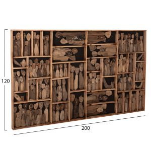 Стенна декорация Myst Naturally Hm4281 фигури в рамка Driftwood 200x6x120hcm