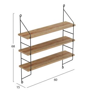 Wall shelf Achala Hm9185,11 made of melamine, natural oak color 60x15x68hcm
