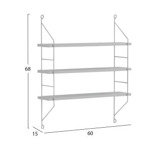Wall shelf Achala Hm9185,15 made of melamine white 60x15x68hcm
