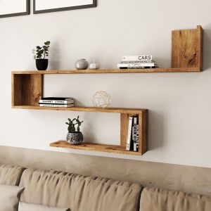 Wall shelf Belinda sonoma color 120x14.5x71.4cm