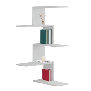 Wall shelf Rory Hm8931,11 made of melamine white 22x51,5x109hcm