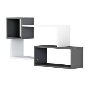 Wall shelf Tanner Hm8948.12 made of melamine, white/gray color 90.5x20x51hcm