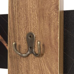 Wall hanger Wesson Hm8940,15 melamine in black marble and natural 64x4x79cm