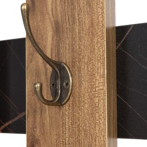 Wall hanger Wesson Hm8940,15 melamine in black marble and natural 64x4x79cm