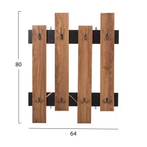 Wall hanger Wesson Hm8940,15 melamine in black marble and natural 64x4x79cm