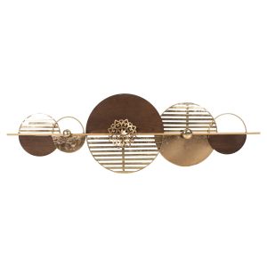 Стенна метална декорация Hm4210 цвят кафяв/златен 125x39hcm