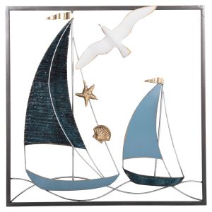 Стенна метална декорация Square Hm4203 лодки 50x6x50cm