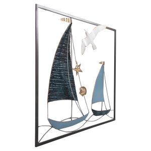 Стенна метална декорация Square Hm4203 лодки 50x6x50cm