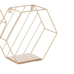Стенни етажерки сет 3бр Inlo Inart със златна метална рамка 34x11x30cm
