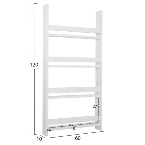 Стенни рафтове Sani Hm18224.01 меламин в бяло 60x10x120hcm. (4 рафта)