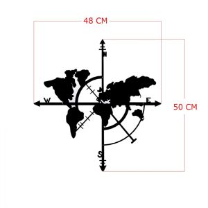 Wall metal panel world map Hm7214