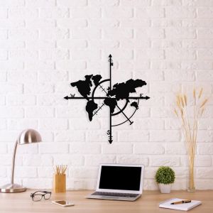 Wall metal panel world map Hm7214