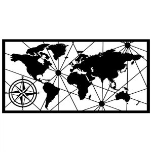 Wall metal panel world map Hm7335