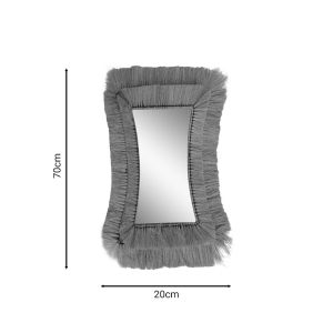 Amlont Inart wall mirror with natural grass frame 70x2x20cm
