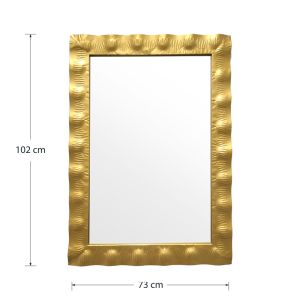 Wall mirror Fezco gold metal and glass 72x3x102cm