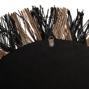 Wall mirror Hm7833 Knitted Mendong Grass Frame In Black/natural Color D70cm