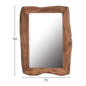 Wall mirror Hm8187.11 with acacia solid wood frame 100χ75χ4