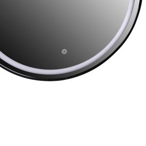 Wall mirror Hm9579.01 with aluminum frame black with Led lights D60x3cm